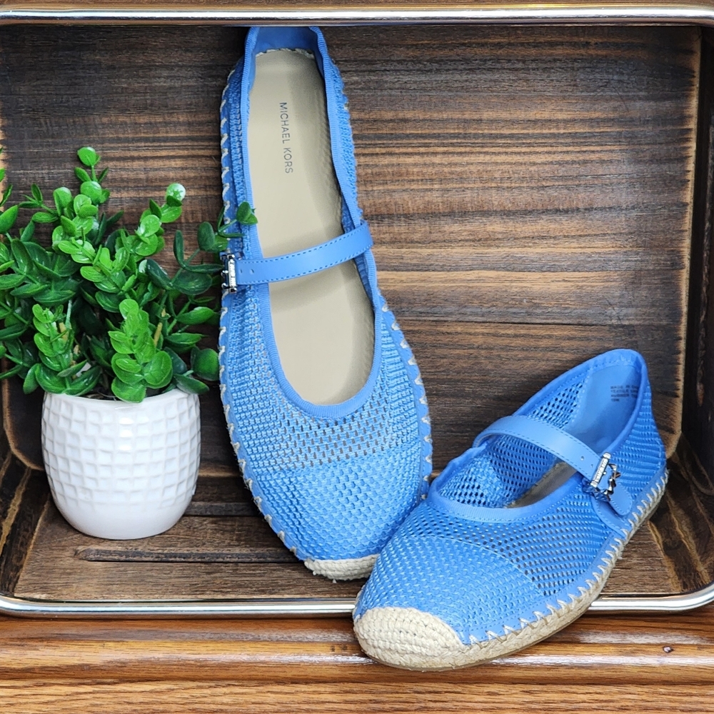 MICHAEL Michael Kors Women's Lynn Blue Mesh Ballet Espadrille Size 10 - Picture 7 of 11